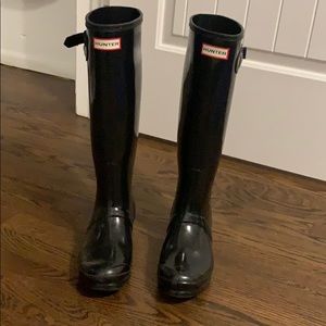 Women's Original Tall Gloss Rain Boots: Black